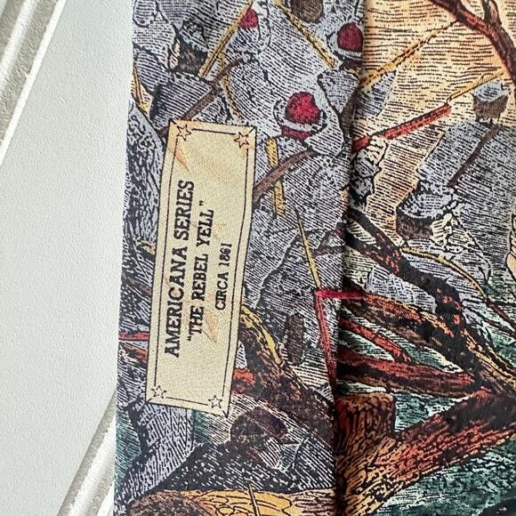 417 VAN HEUSEN Americana Series 2 Pc Silk Civil War Flag Tie Shiloh Rebel Yell - Picture 13 of 14